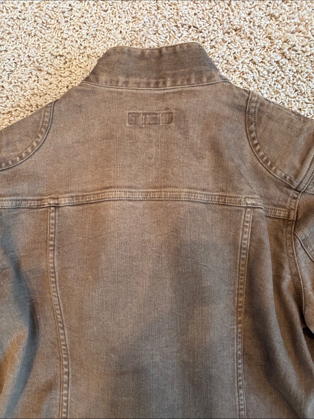 Ralph Lauren Taupe Utility Jean Jacket with leather trim - Picture 5 of 5